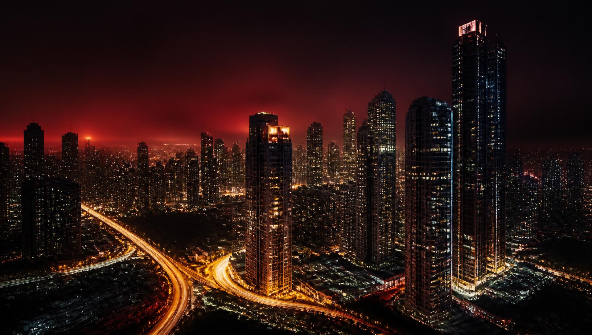 Hyderabad skyline at night
